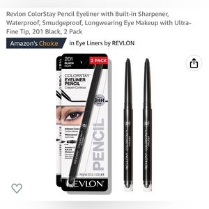 NWT Revlon ColorStay Pencil Eyeliner with Ultra-Fine Tip, 201 Black, 2 Pack